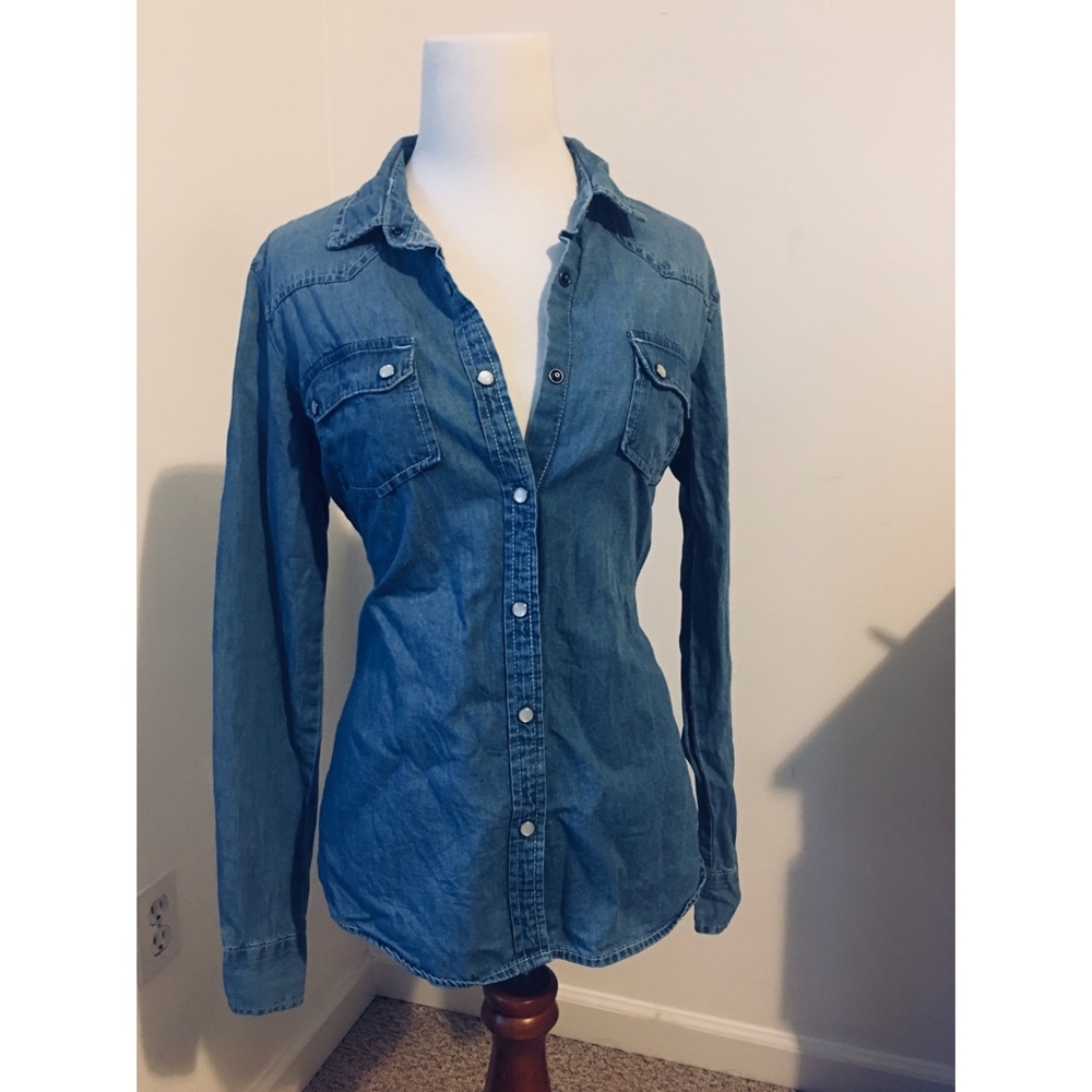 Denim button down